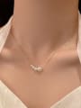 thumb Titanium Steel Imitation Pearl Minimalist Necklace 1