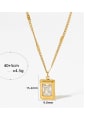 thumb Trend Geometric Stainless steel Cubic Zirconia Earring and Necklace Set 3
