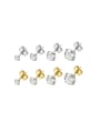 thumb Stainless steel Cubic Zirconia Geometric Minimalist Stud Earring 0