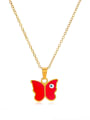 thumb Stainless steel Enamel Butterfly Vintage Necklace 0