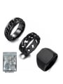 thumb Stainless steel Geometric Hip Hop Stackable Ring Set 2