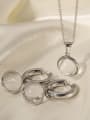 thumb Dainty Ball Stainless steel Glass Stone Earring and Necklace Set 1