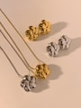 thumb Stainless steel Vintage Flower Earring and Necklace Set 0