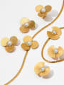 thumb Stainless steel Imitation Pearl Minimalist Flower   Earring Ring and Necklace Set 0