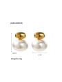 thumb Stainless steel Imitation Pearl Geometric Dainty Stud Earring 3