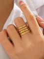 thumb Stainless steel Geometric Hip Hop Stackable  Lined Ring 1