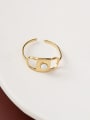 thumb Stainless steel Imitation Pearl Geometric Vintage Band Ring 2