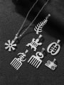 thumb Stainless steel Irregular Ethnic African symbols Pendant  Necklace 0