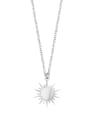 thumb Stainless steel  Minimalist Sun Flower Pendant Necklace 2