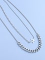 thumb Titanium 316L Stainless Steel Geometric Hip Hop Multi Strand Necklace with e-coated waterproof 0