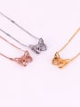 thumb Titanium Cubic Zirconia Butterfly Dainty Necklace 0