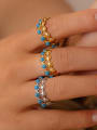 thumb Titanium Steel Turquoise Geometric Trend Band Ring 1