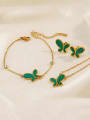 thumb Stainless steel Enamel Vintage Butterfly Earring Bracelet and Necklace Set 0