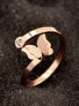 thumb Titanium Cubic Zirconia Butterfly Dainty Band Ring 1