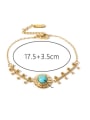 thumb Titanium Steel Turquoise Geometric Vintage Link Bracelet 2