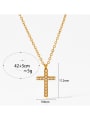 thumb Stainless steel Dainty Cross  Cubic Zirconia Earring and Necklace Set 2