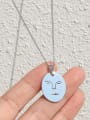 thumb Titanium 316L Stainless Steel Geometric Minimalist Human Face Pendant Necklace with e-coated waterproof 2