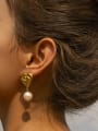 thumb Stainless steel Imitation Pearl Heart Trend Stud Earring 1