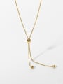 thumb Stainless steel Bead Trend Lariat Necklace 0