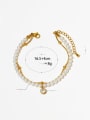 thumb Stainless steel Imitation Pearl Minimalist  Double Layer Bracelet and Necklace Set 1