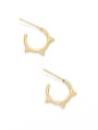 thumb Round Earrings C-shaped golden titanium steel earrings 1