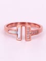 thumb Titanium Letter Cubic Zirconia Letter Dainty Band Ring 1