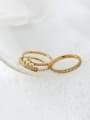 thumb Titanium Steel Cubic Zirconia Geometric Minimalist Band Ring 1