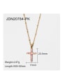 thumb Stainless steel Cubic Zirconia Pink Cross Trend Necklace 4