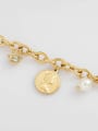thumb Stainless steel Imitation Pearl Coin Trend Link Bracelet 2