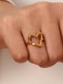 thumb Stainless steel Heart Minimalist Band Ring 1
