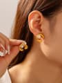 thumb Titanium Steel Imitation Pearl Geometric Hip Hop Stud Earring 1