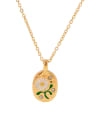 thumb Stainless steel Cubic Zirconia Enamel Flower Trend Necklace 0
