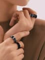 thumb Stainless Steel Geometric Hip Hop Stackable Men's Ring Set 2