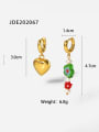 thumb Stainless steel Imitation Pearl Asymmetrical Heart Flower Minimalist Drop Earring 3
