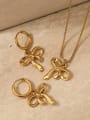 thumb Stainless steel Vintage Bowknot Earring and Necklace Set 3
