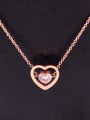 thumb Titanium Cubic Zirconia Heart Dainty Necklace 4