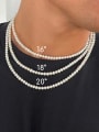 thumb Stainless steel Imitation Pearl Geometric Minimalist Necklace 1