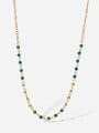 thumb Stainless steel Malchite  Round Bead Trend Necklace 0