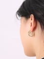 thumb Brass Cubic Zirconia Round Dainty Stud Earring 1