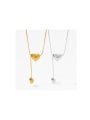 thumb Stainless steel Heart Trend Lariat Necklace 0
