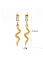 thumb Stainless steel Cubic Zirconia Snake Trend Stud Earring 2
