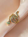 thumb Brass Rhinestone Snake Hip Hop Band Ring 2