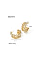 thumb Stainless steel Imitation Pearl C Shape Hip Hop Stud Earring 2