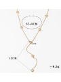 thumb Stainless steel Cubic Zirconia Tassel Dainty Lariat Necklace 3