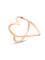 thumb Titanium 316L Stainless Steel Hollow Heart Minimalist Band Ring with e-coated waterproof 2