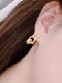 thumb Brass Cubic Zirconia Letter Minimalist Stud Earring 1