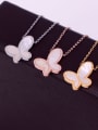 thumb Titanium Steel Shell Butterfly Dainty Necklace 2