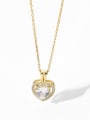 thumb Stainless steel Cubic Zirconia Heart Trend Necklace 0