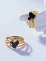 thumb Titanium Steel Enamel Heart Hip Hop Stackable Ring 2