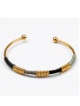 thumb Stainless steel color thread ethnic style open bracelet 3